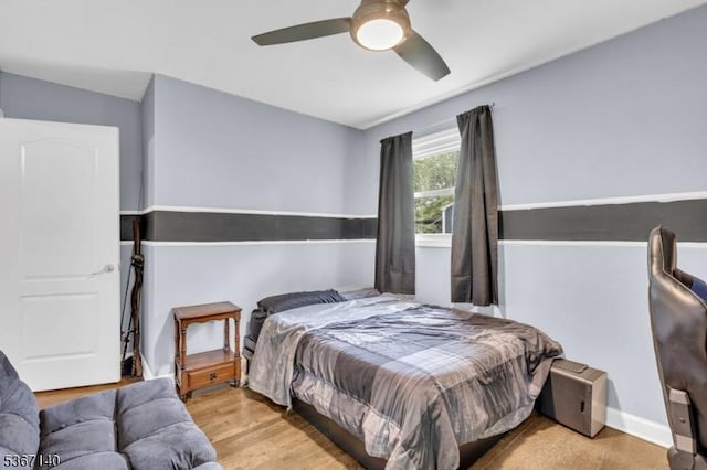 32 Mountain Heights Dr, Byram Twp, NJ 07871 - bedroom featuring a ceiling fan and wood finished floors
