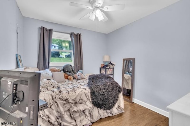 32 Mountain Heights Dr, Byram Twp, NJ 07871 - bedroom featuring wood finished floors and a ceiling fan