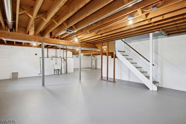 945 Wendy Ct, Union Twp, NJ 07083 - unfinished basement featuring stairs and a sink