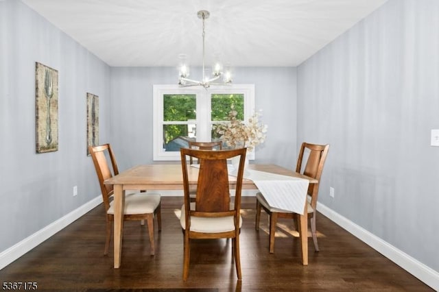 945 Wendy Ct, Union Twp, NJ 07083 - dining room with a chandelier and dark wood-type flooring