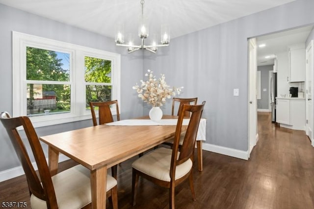 945 Wendy Ct, Union Twp, NJ 07083 - dining space with a chandelier and dark wood-style floors