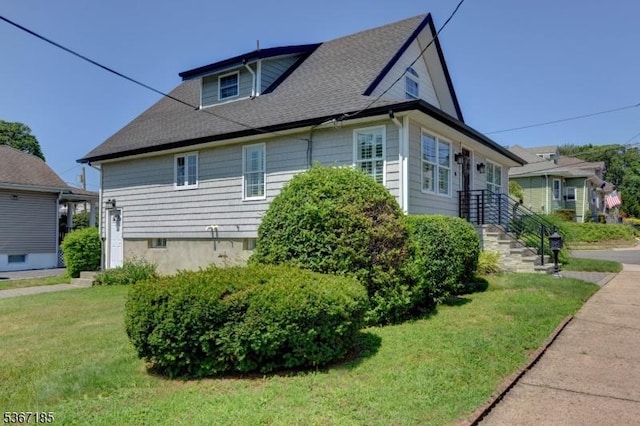 55 Florence St, Nutley Twp, NJ 07110 - view of home's exterior featuring a yard and roof with shingles