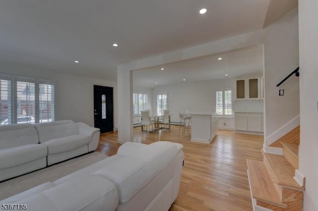 55 Florence St, Nutley Twp, NJ 07110 - living room featuring recessed lighting and light wood-style floors