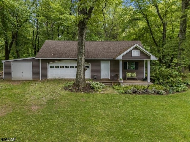 1117 Califon Cokesbury Rd, Lebanon Twp, NJ 08833 - view of front of home with a front yard, a porch, and an attached garage