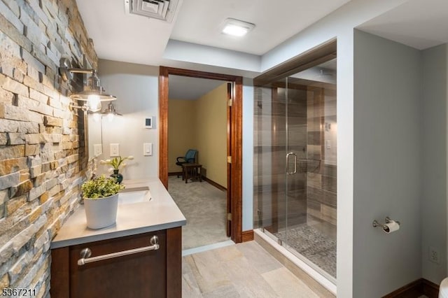 5 Mcvickers Ln, Mendham Twp, NJ 07945 - full bathroom with vanity and a shower stall