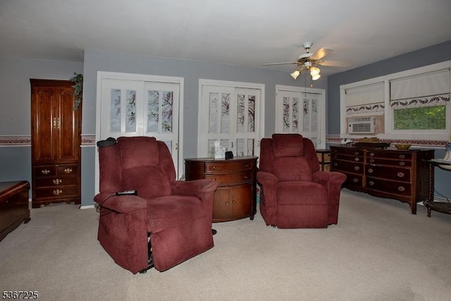 1 Lackawanna Trl, Hopatcong Boro, NJ 07843 - living area featuring carpet, ceiling fan, and cooling unit