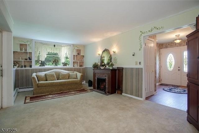 1 Lackawanna Trl, Hopatcong Boro, NJ 07843 - living area with carpet and a fireplace