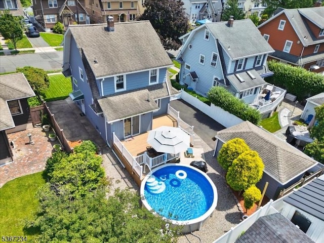 188 Wheaton Pl, Rutherford Boro, NJ 07070 - aerial perspective of suburban area with a pool