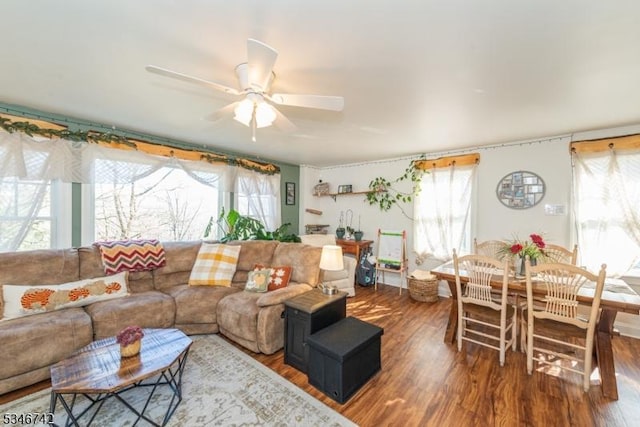 28 Middle Valley Rd, Washington Twp, NJ 07853 - living area with wood finished floors and a ceiling fan