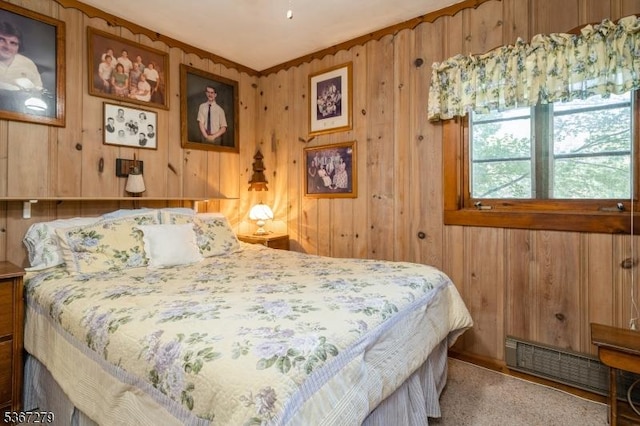 2 Hazelnut Dr, Hampton Twp, NJ 07860 - bedroom with baseboard heating and wooden walls