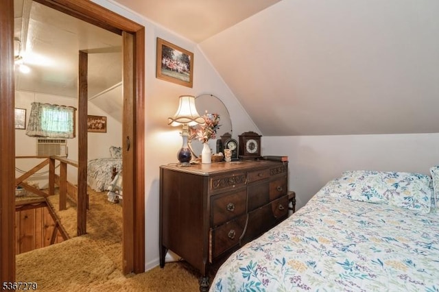 2 Hazelnut Dr, Hampton Twp, NJ 07860 - bedroom featuring carpet, lofted ceiling, and cooling unit