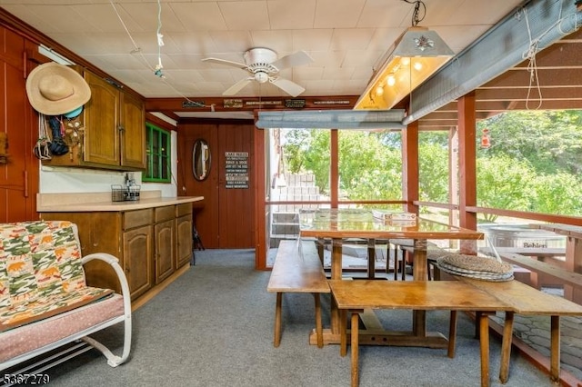 2 Hazelnut Dr, Hampton Twp, NJ 07860 - dining room featuring ceiling fan and light colored carpet