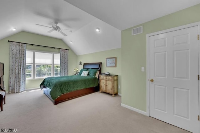 6 Bowers Dr, Allamuchy Twp, NJ 07840 - carpeted bedroom featuring lofted ceiling and ceiling fan