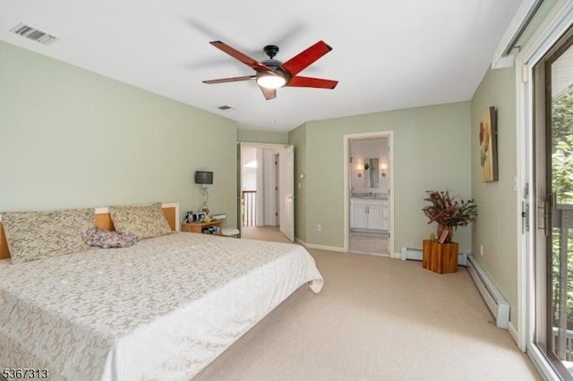 129 W Lake Shore Dr, Rockaway Twp, NJ 07866 - bedroom featuring a baseboard radiator, access to exterior, and multiple windows