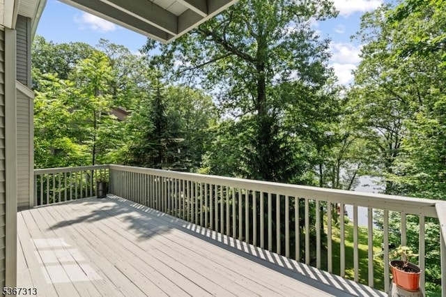 129 W Lake Shore Dr, Rockaway Twp, NJ 07866 - wooden deck with view of wooded area