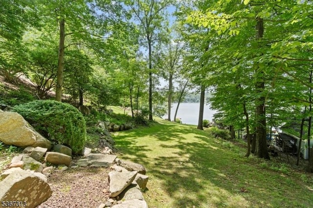 129 W Lake Shore Dr, Rockaway Twp, NJ 07866 - view of grassy yard with a water view