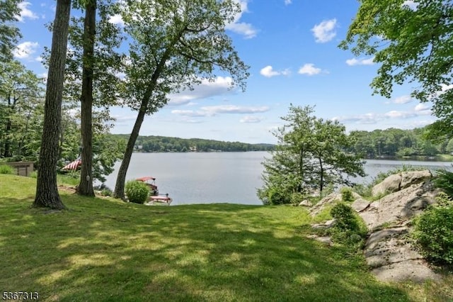 129 W Lake Shore Dr, Rockaway Twp, NJ 07866 - water view featuring a heavily wooded area