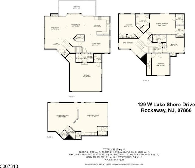 129 W Lake Shore Dr, Rockaway Twp, NJ 07866 - view of room layout
