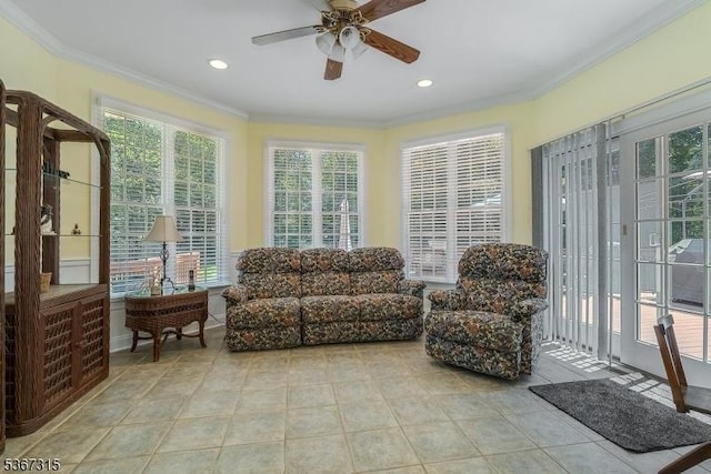 3 Mackenzie Ct, Sparta Twp, NJ 07871 - sunroom / solarium with crown molding, tile patterned floors, healthy amount of natural light, and recessed lighting