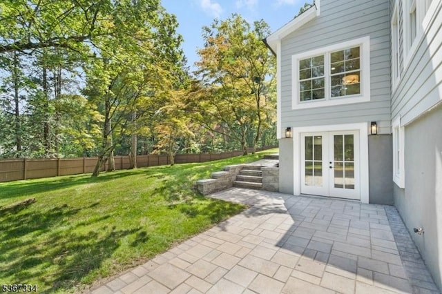 211 Spencer Rd, Bernards Twp, NJ 07920 - view of yard with french doors and a patio