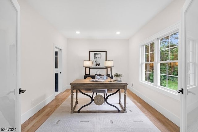211 Spencer Rd, Bernards Twp, NJ 07920 - home office with light wood-style flooring and recessed lighting