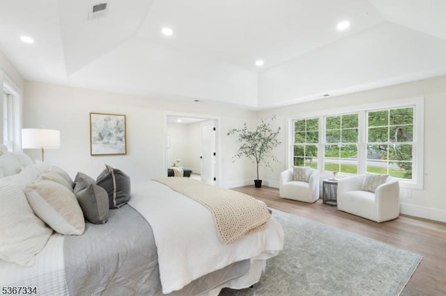 211 Spencer Rd, Bernards Twp, NJ 07920 - bedroom featuring wood finished floors, recessed lighting, and a raised ceiling