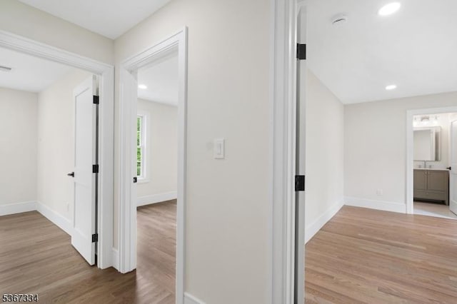 211 Spencer Rd, Bernards Twp, NJ 07920 - hallway with light wood-style floors and recessed lighting