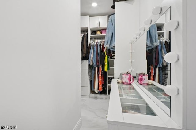 28 Sanford Ave, Belleville Twp, NJ 07109 - walk in closet featuring marble finish flooring