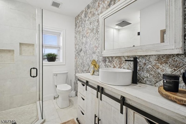 28 Sanford Ave, Belleville Twp, NJ 07109 - full bathroom with vanity, a shower stall, and backsplash