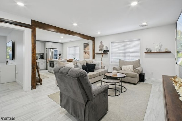 28 Sanford Ave, Belleville Twp, NJ 07109 - living area with recessed lighting and beam ceiling