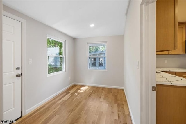 29 S Hillside Ave, Roxbury Twp, NJ 07876 - unfurnished dining area featuring plenty of natural light, light wood finished floors, and recessed lighting