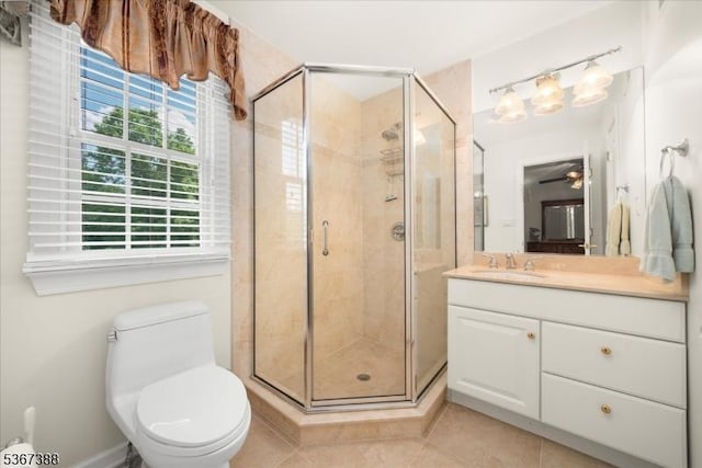 3 Stanbury Ln, Kingwood Twp, NJ 08825 - bathroom with vanity, a stall shower, and tile patterned floors