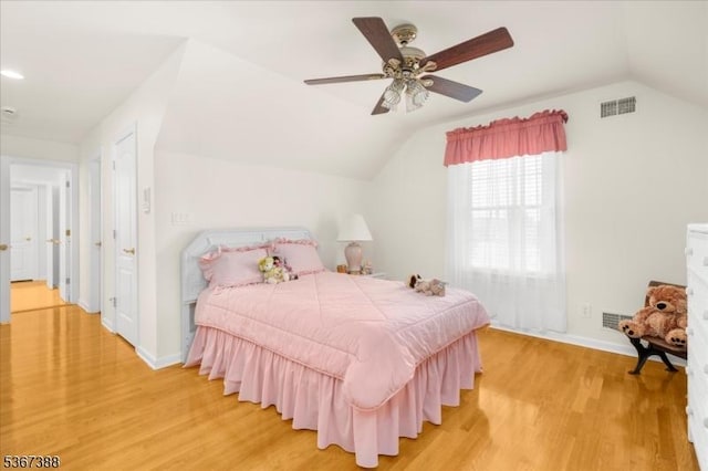 3 Stanbury Ln, Kingwood Twp, NJ 08825 - bedroom featuring lofted ceiling, light wood-type flooring, and a ceiling fan