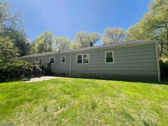 11 Dean Rd, Mendham Boro, NJ 07945 - back of property featuring a yard and a chimney