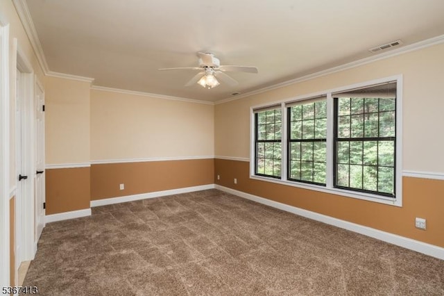 29F Concord Rd Unit F, West Milford Twp, NJ 07480 - carpeted empty room featuring a ceiling fan and ornamental molding