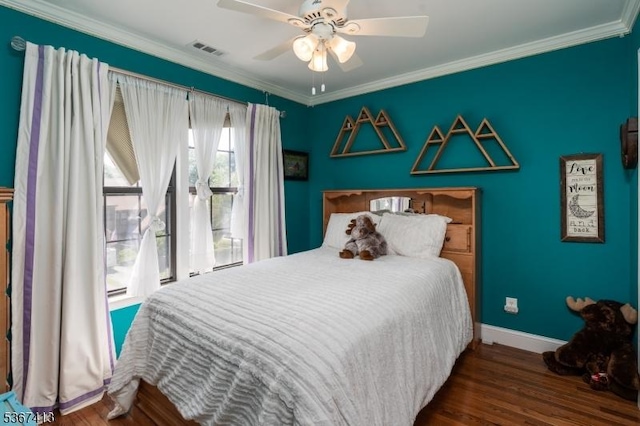 29F Concord Rd Unit F, West Milford Twp, NJ 07480 - bedroom featuring wood finished floors, crown molding, and a ceiling fan