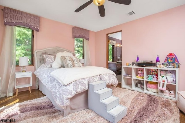 39 Crescent Dr, Morris Twp, NJ 07960 - bedroom featuring wood finished floors and a ceiling fan