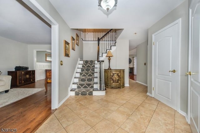 14 Windjammer Dr, Jefferson Twp, NJ 07849 - foyer entrance featuring stairs and baseboards
