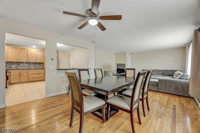 830 Pennsylvania Ave, Lyndhurst Twp, NJ 07071 - dining room with ceiling fan and light wood-style flooring
