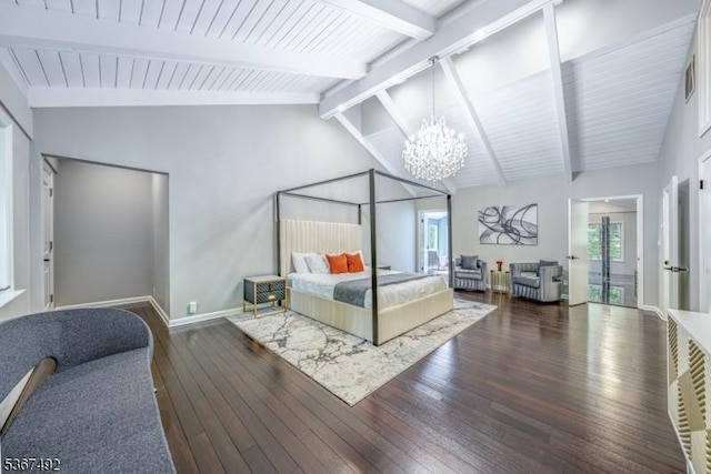 17 Glenwood Rd, Colts Neck Twp, NJ 07722 - bedroom with a chandelier and hardwood / wood-style flooring