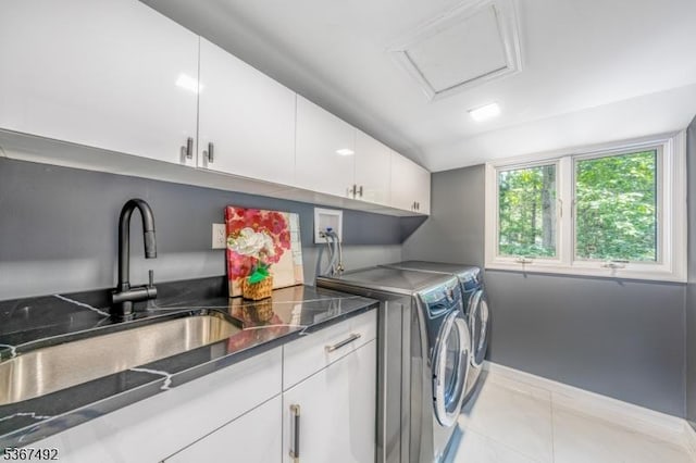 17 Glenwood Rd, Colts Neck Twp, NJ 07722 - laundry area featuring cabinet space and separate washer and dryer