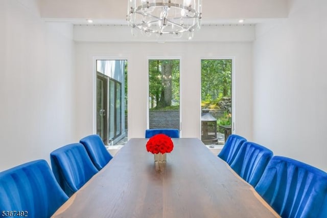 17 Glenwood Rd, Colts Neck Twp, NJ 07722 - dining area with a chandelier