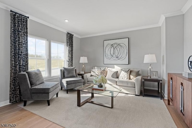 14 Glacier Way, Union Twp, NJ 08867 - living room with ornamental molding, wood finished floors, and recessed lighting