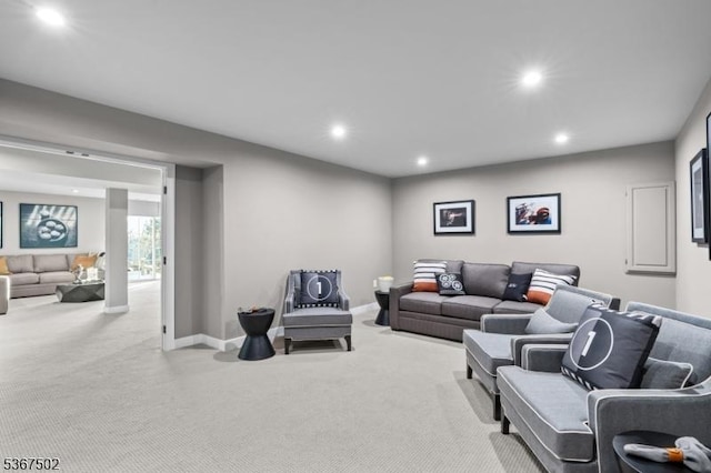 14 Glacier Way, Union Twp, NJ 08867 - living area featuring carpet flooring and recessed lighting