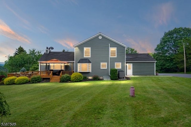 20 Scenic Dr, Fredon Twp, NJ 07860 - back of property featuring a gazebo, a yard, and a deck