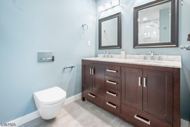 20 Scenic Dr, Fredon Twp, NJ 07860 - full bathroom with double vanity, a shower, and tile patterned floors