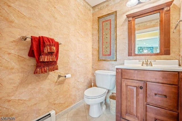 20 Scenic Dr, Fredon Twp, NJ 07860 - bathroom featuring vanity, baseboard heating, and tile patterned floors