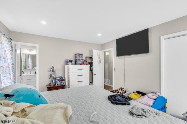 442 Stalevicz Ln, Rahway City, NJ 07065 - bedroom with recessed lighting and connected bathroom