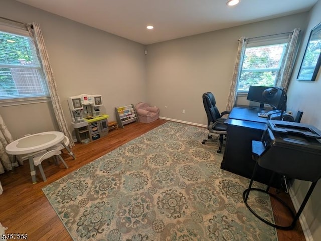 4 Parkway E, Caldwell Boro Twp, NJ 07006 - office area with plenty of natural light, wood finished floors, and recessed lighting