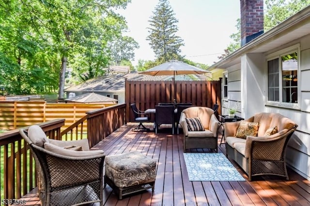 4 Parkway E, Caldwell Boro Twp, NJ 07006 - wooden deck with outdoor dining space and an outdoor living space